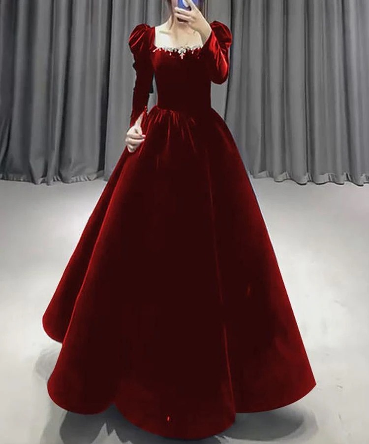 追加演奏会ロングドレス韓国ファッション入学式卒業式 礼服 のトーストドレスブライダルバーミツバー長袖プレミアムテクスチャーイブニングドレススカート女性結婚式婚約通常着用可能