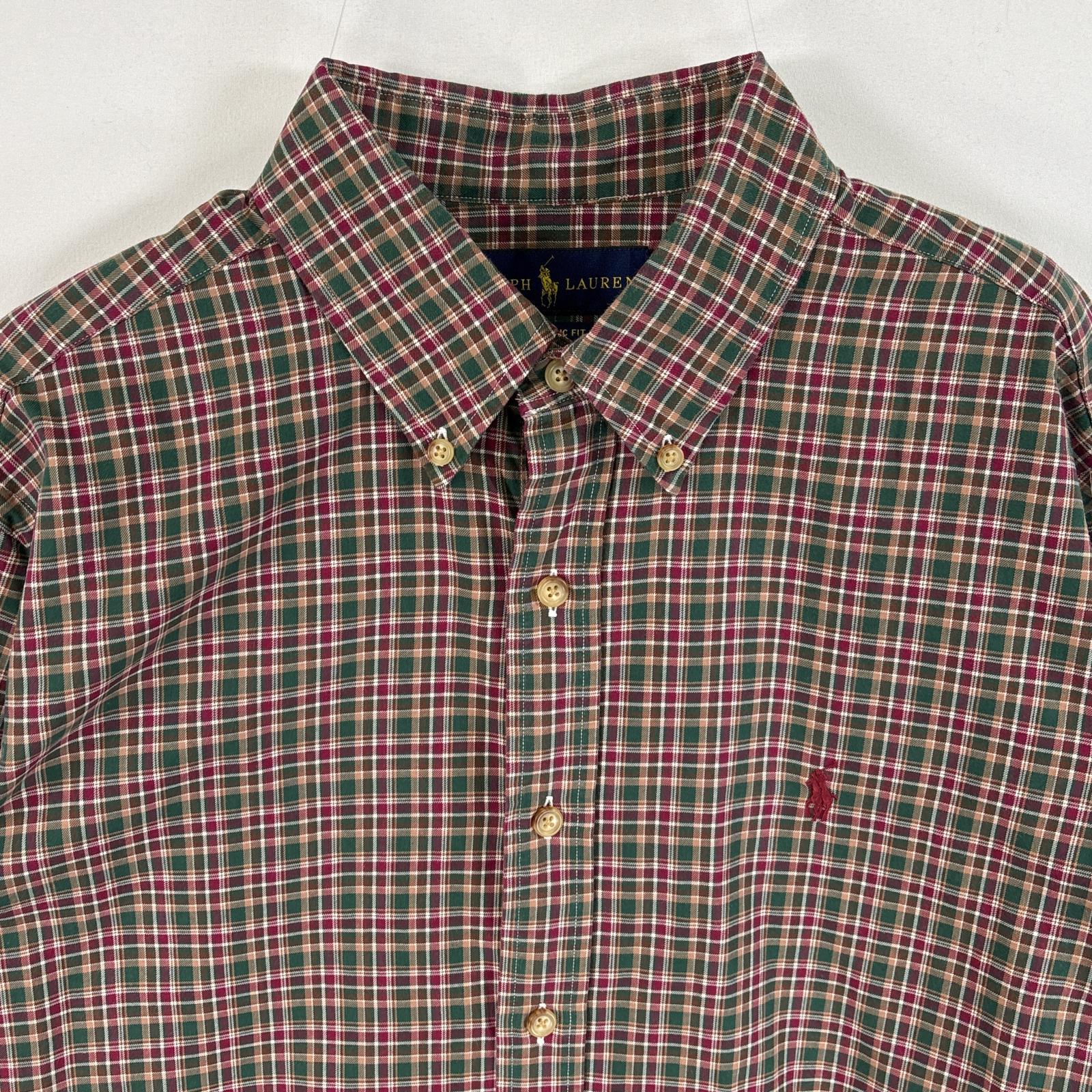 古着 長袖シャツ ボタンダウンシャツ ワンポイント ロゴ 刺繍 チェック L グリーン系 マルチカラー メンズ 古着 長袖シャツ ボタンダウンシャツ ワンポイント ロゴ 刺繍 チェック L グリーン系 マルチカラー メンズ
