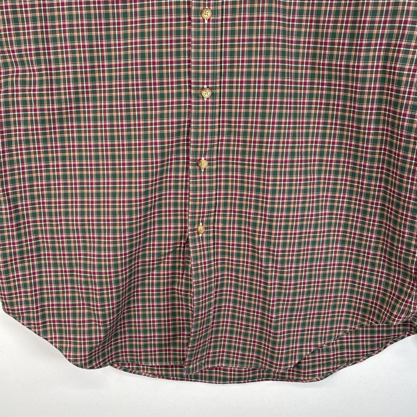 古着 長袖シャツ ボタンダウンシャツ ワンポイント ロゴ 刺繍 チェック L グリーン系 マルチカラー メンズ 古着 長袖シャツ ボタンダウンシャツ ワンポイント ロゴ 刺繍 チェック L グリーン系 マルチカラー メンズ