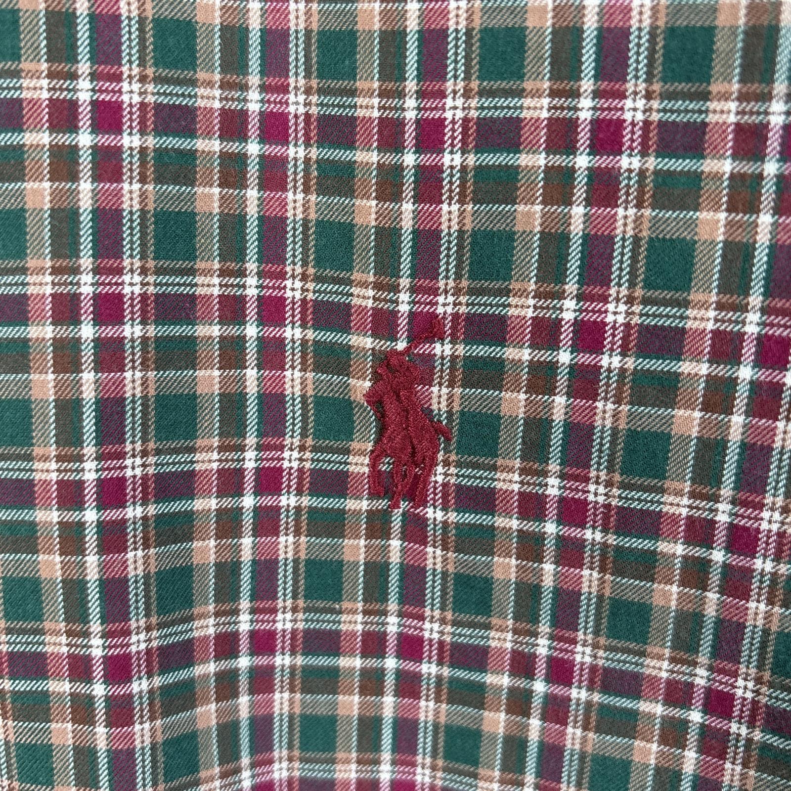 古着 長袖シャツ ボタンダウンシャツ ワンポイント ロゴ 刺繍 チェック L グリーン系 マルチカラー メンズ 古着 長袖シャツ ボタンダウンシャツ ワンポイント ロゴ 刺繍 チェック L グリーン系 マルチカラー メンズ