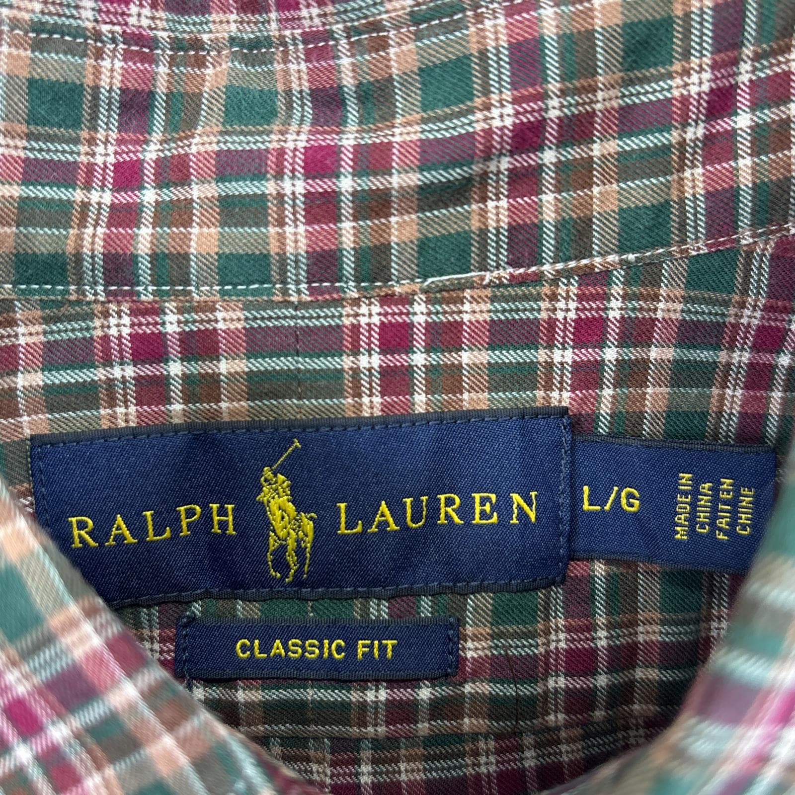 古着 長袖シャツ ボタンダウンシャツ ワンポイント ロゴ 刺繍 チェック L グリーン系 マルチカラー メンズ 古着 長袖シャツ ボタンダウンシャツ ワンポイント ロゴ 刺繍 チェック L グリーン系 マルチカラー メンズ