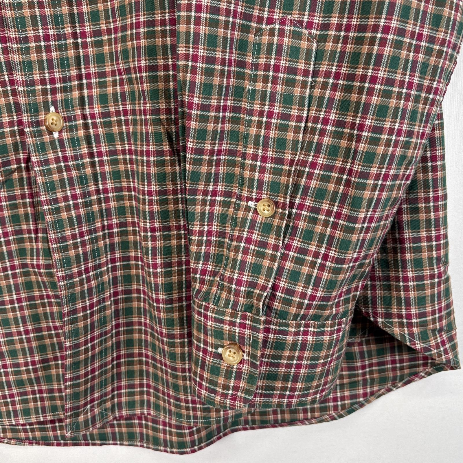 古着 長袖シャツ ボタンダウンシャツ ワンポイント ロゴ 刺繍 チェック L グリーン系 マルチカラー メンズ 古着 長袖シャツ ボタンダウンシャツ ワンポイント ロゴ 刺繍 チェック L グリーン系 マルチカラー メンズ