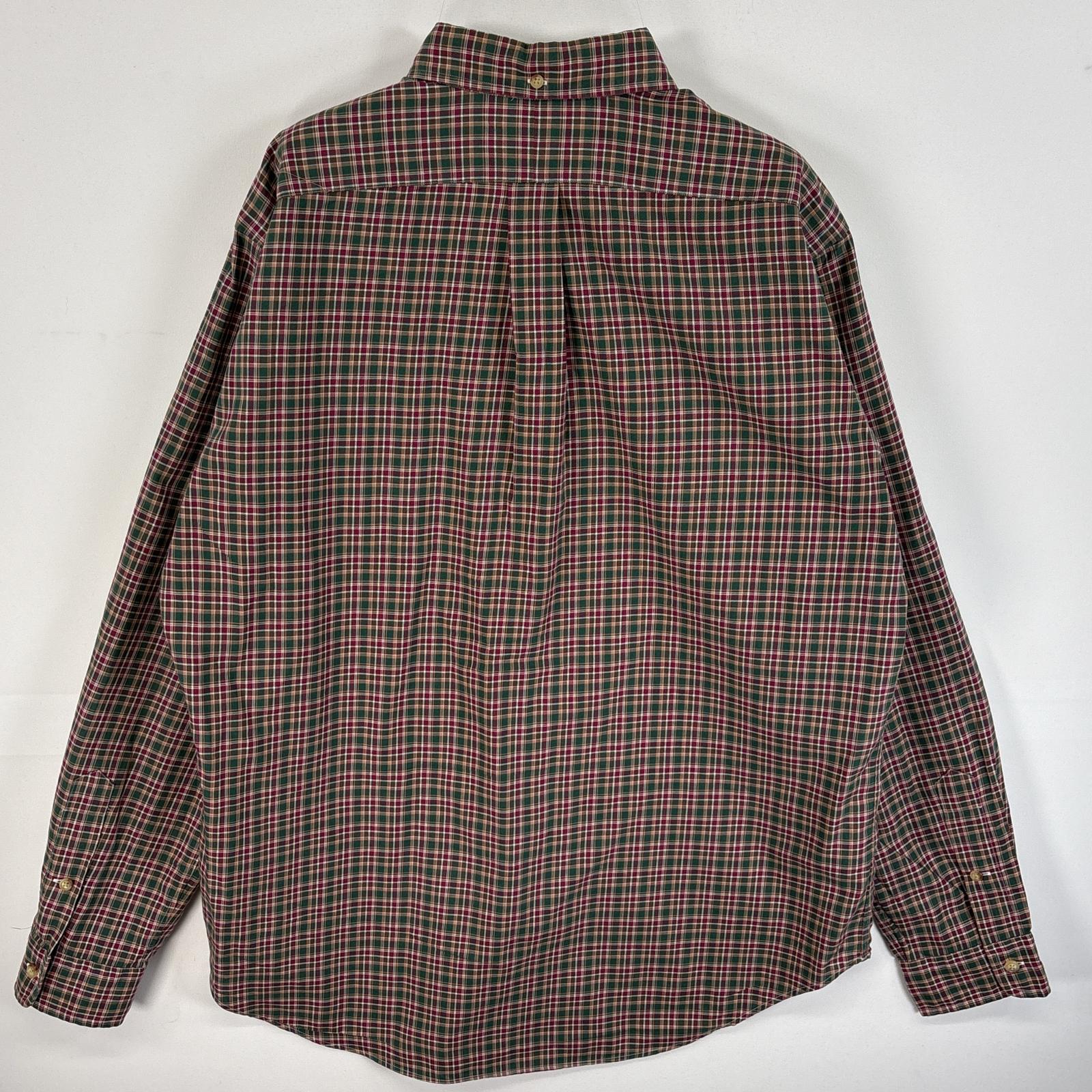 古着 長袖シャツ ボタンダウンシャツ ワンポイント ロゴ 刺繍 チェック L グリーン系 マルチカラー メンズ 古着 長袖シャツ ボタンダウンシャツ ワンポイント ロゴ 刺繍 チェック L グリーン系 マルチカラー メンズ