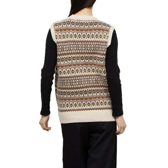 Harley of scotland ハーレーオブスコットランド CREW NECK Vest ニット ベスト チョッキ セーター レディース シェットランド ウール クルーネック 無地 ハーレー　L