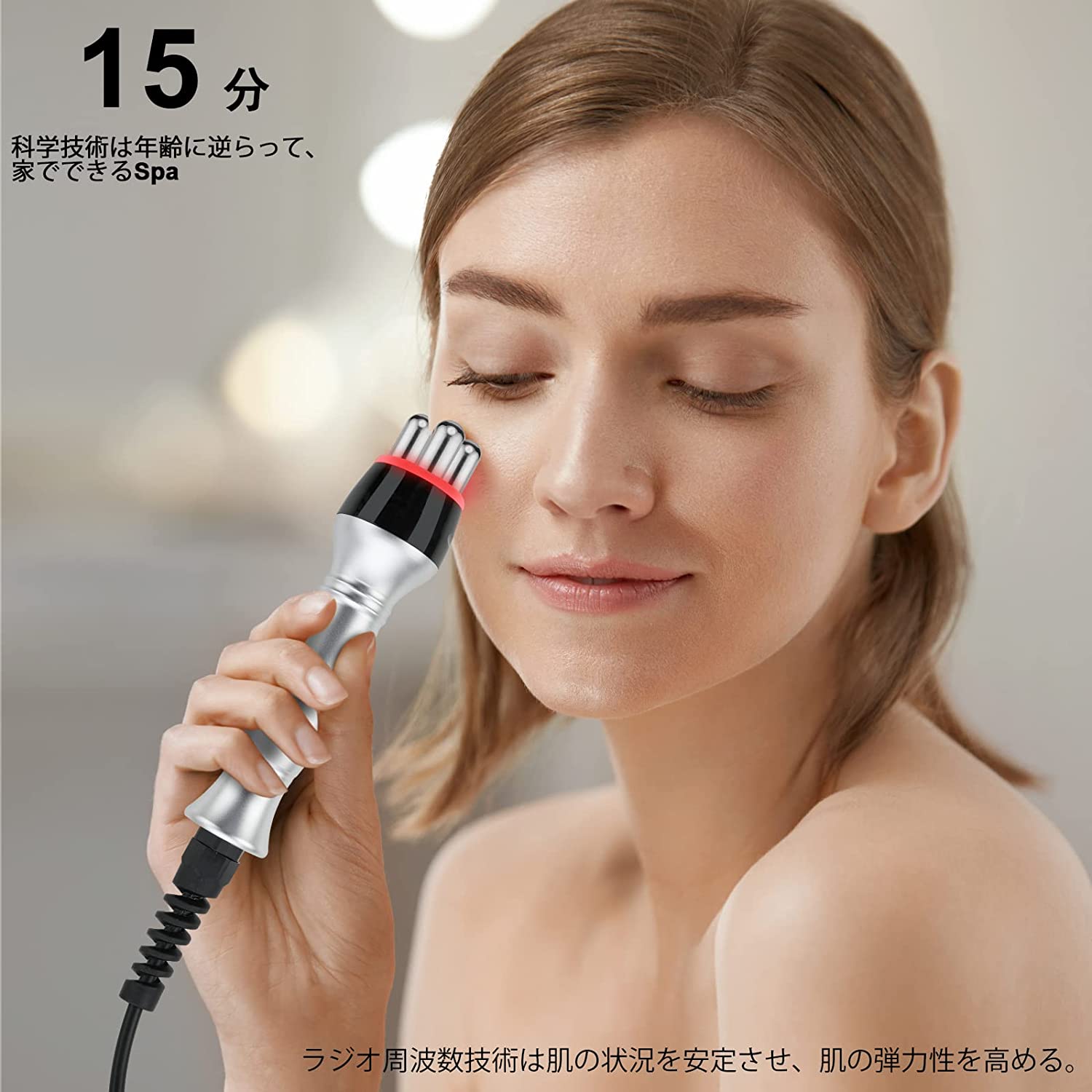 4in1 40Khzキャビテーション 光ラジオ波 多極RF ボディ スリミング マシン しわを引き締め マッサージ機110V 日本語取扱説明書付き