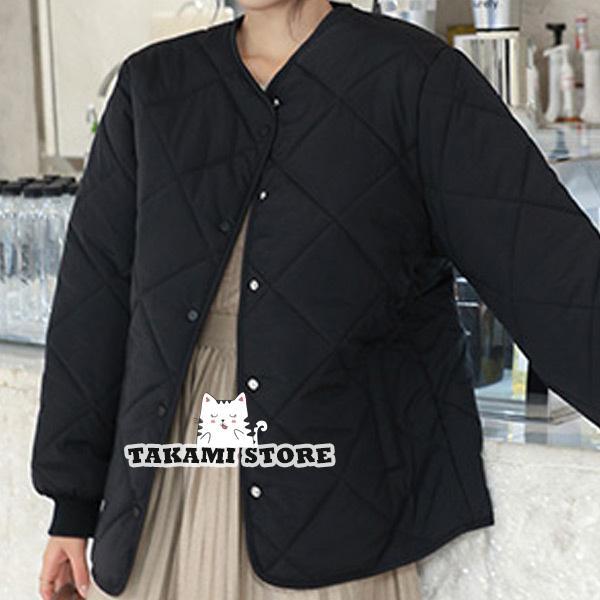 キルティングジャケット レディース 秋 冬 アウター 長袖 オーバーサイズ ノーカラー ミディアム丈 お洒落 キルティングジャケット レディース 秋 冬 アウター 長袖 オーバーサイズ ノーカラー ミディアム丈 お洒落