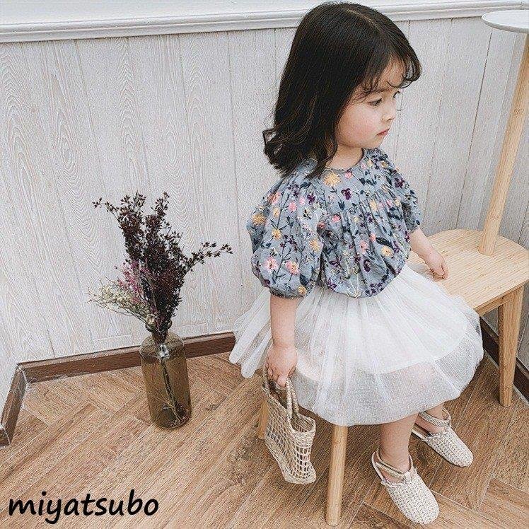 子供服 花柄 ワンピース 子供ドレス トップス ロング丈 半袖 リゾート プリント 女の子 おしゃれ 値引き