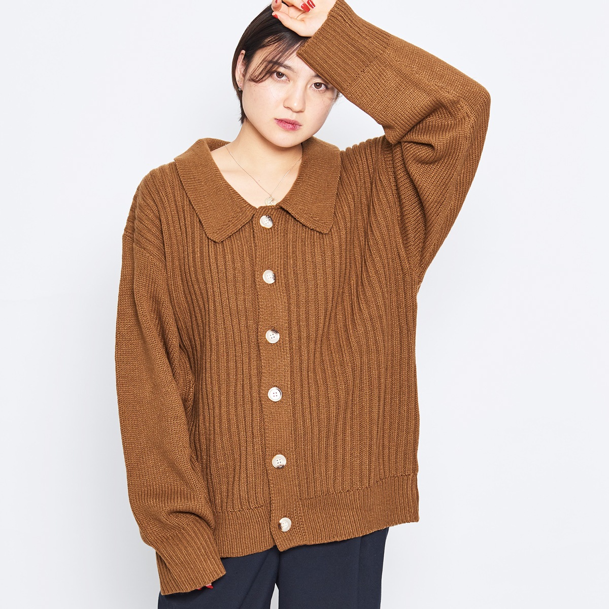 ポロカーディガン ポロカーディガン