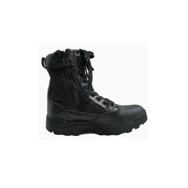 ドイツ軍　ブーツナイフ　レプリカ　合法品 爆買 SWAT KOBRA サイドジッパー ブーツ 靴 7W ブラック 通気性