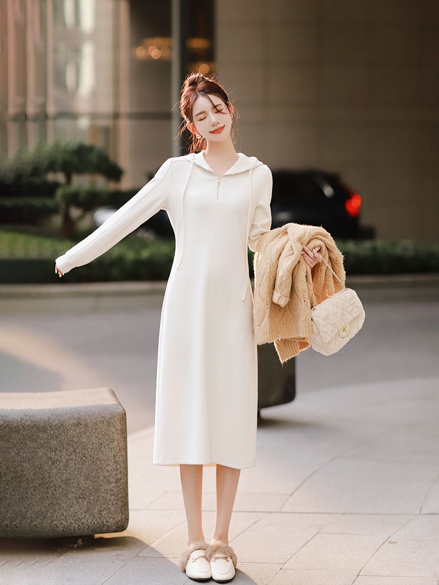 カジュアルロングフードスウェットワンピース レディース 秋冬新作 長袖 スキニーワンピース ワンピースレディース ドレス ロングワンピース ニットワンピース ワンピース レディースファッション カジュアルロングフードスウェットワンピース レディース 秋冬新作 長袖 スキニーワンピース ワンピースレディース ドレス ロングワンピース ニットワンピース ワンピース レディースファッション