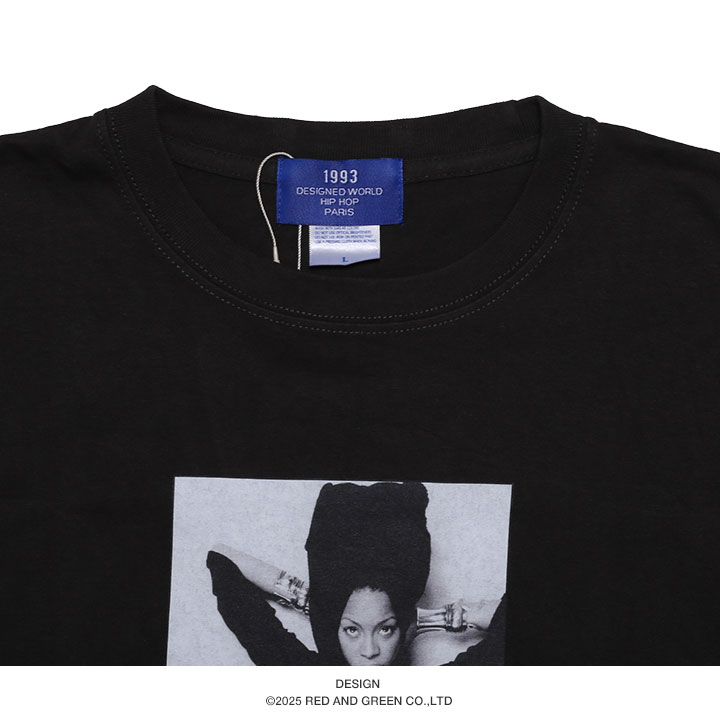 993 DESIGNED WORLD HIPHOP Tシャツ 半袖 メンズ 春夏用 黒 白 大きいサイズ ナインティーンナインティスリー 公式 ERYKAH BADU