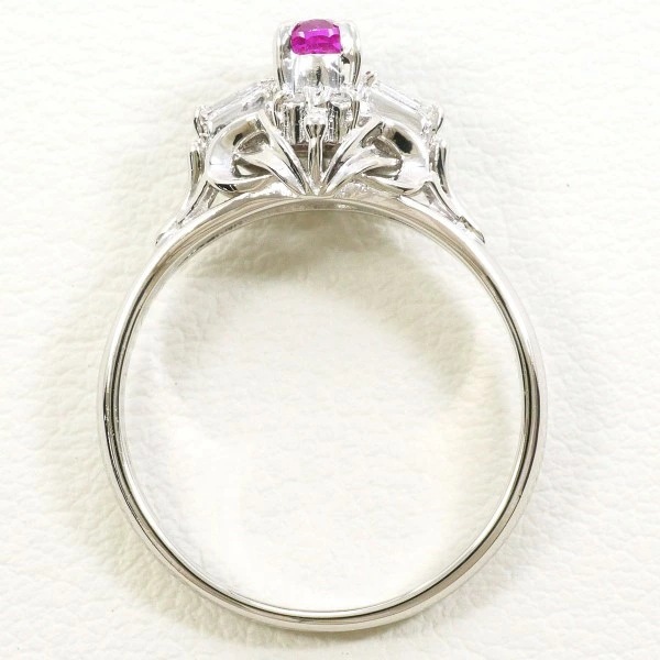 PT900 プラチナ リング 11号 ルビー 0.37 ダイヤ 0.09 中古 PT900 プラチナ リング 11号 ルビー 0.37 ダイヤ 0.09 中古