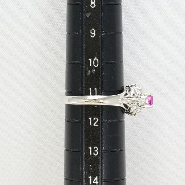 PT900 プラチナ リング 11号 ルビー 0.37 ダイヤ 0.09 中古 PT900 プラチナ リング 11号 ルビー 0.37 ダイヤ 0.09 中古