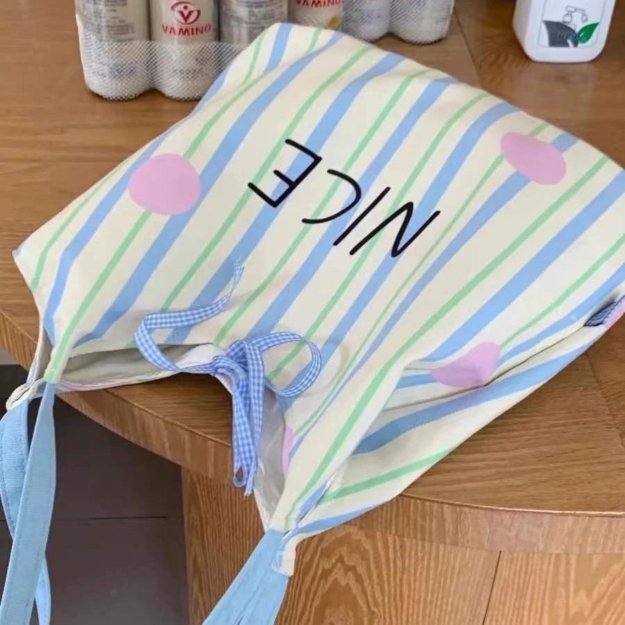 【20点セット】リュッククリームストライプ衝突色少女ショルダーバッグ大容量タンクトップトートバッグ