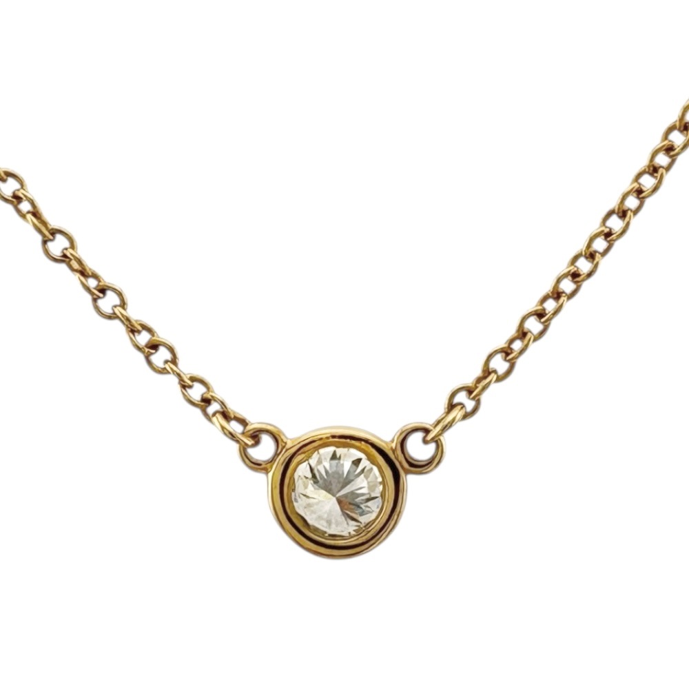 ティファニー バイザヤード 約0.12ct ネックレス 18金 K18イエローゴールド ダイヤモンド TIFFANY&Co. 中古 美品_2