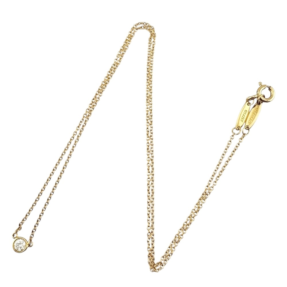 ティファニー バイザヤード 約0.12ct ネックレス 18金 K18イエローゴールド ダイヤモンド TIFFANY&Co. 中古 美品_6