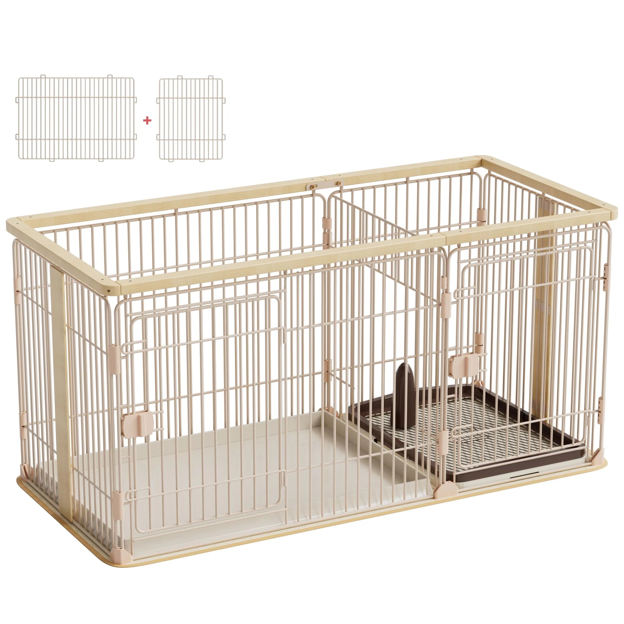 犬用 ケージ ペットサークル 犬 サークル 幅145*奥行き68*高さ70cm 室内サークル トイレトレーニング出来る しつけできる 犬トイレ&ペットマット付き 室内 お手入れ簡単 木製風 犬用 ケージ ペットサークル 犬 サークル 幅145*奥行き68*高さ70cm 室内サークル トイレトレーニング出来る しつけできる 犬トイレ&ペットマット付き 室内 お手入れ簡単 木製風