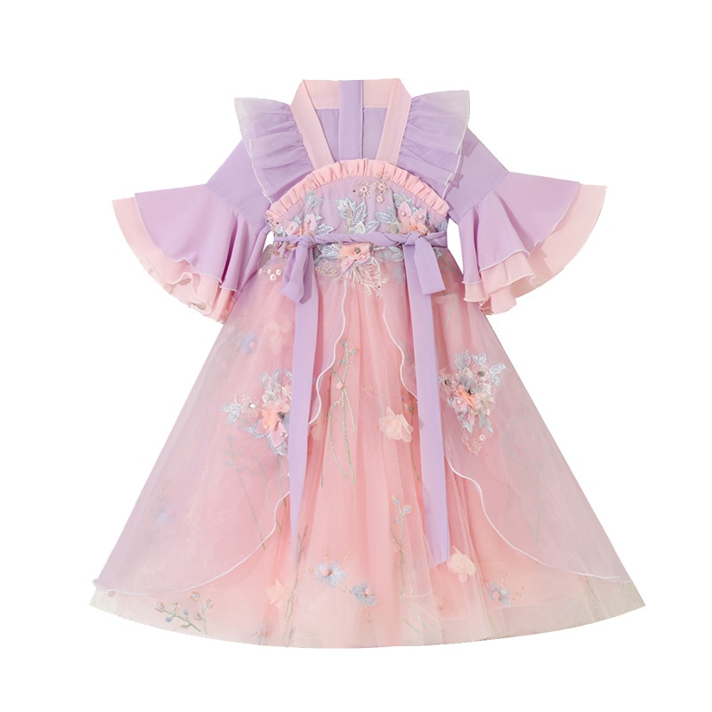 ハンフガールドレス2024古代衣装春と秋の子供アンティーク夏ドレス女の子プリンセススカート夏