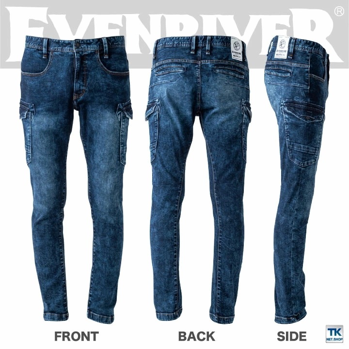EVENRIVER イーブンリバー デニムカーゴ 作業着 作業服 カジュアル ユニフォーム カーゴパンツ 春夏 秋冬 ストレッチ /er-usd902-b