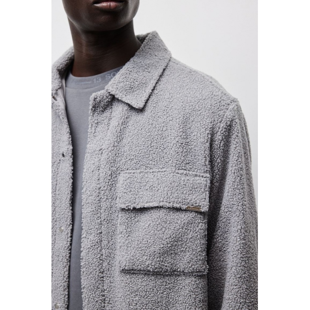 H&M レギュラーフィットテディオーバーシャツグレー