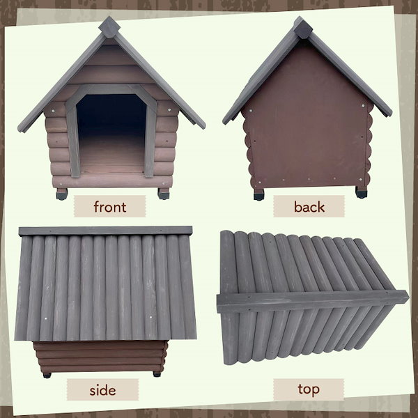 Qoo10] エスアイエス 木製犬小屋 中型犬 幅76 奥行84 高