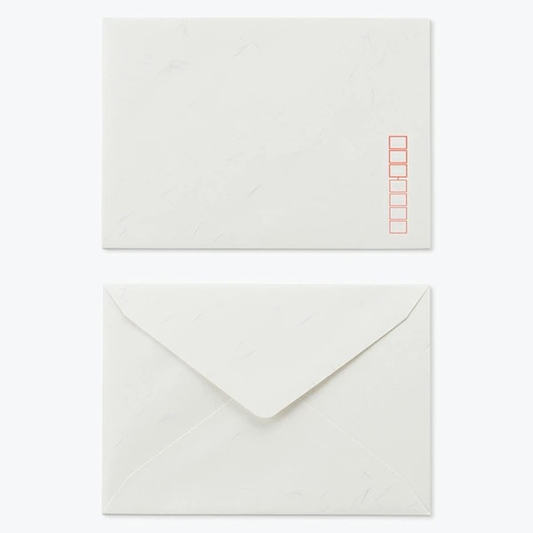 [ケース販売] 山櫻 封筒 洋2 ダイヤ貼 大礼紙 紙厚125g 郵便枠入 1,000枚 / 挨拶状用 A6用 和紙調 無地 郵便番号枠あり 00402012-1000