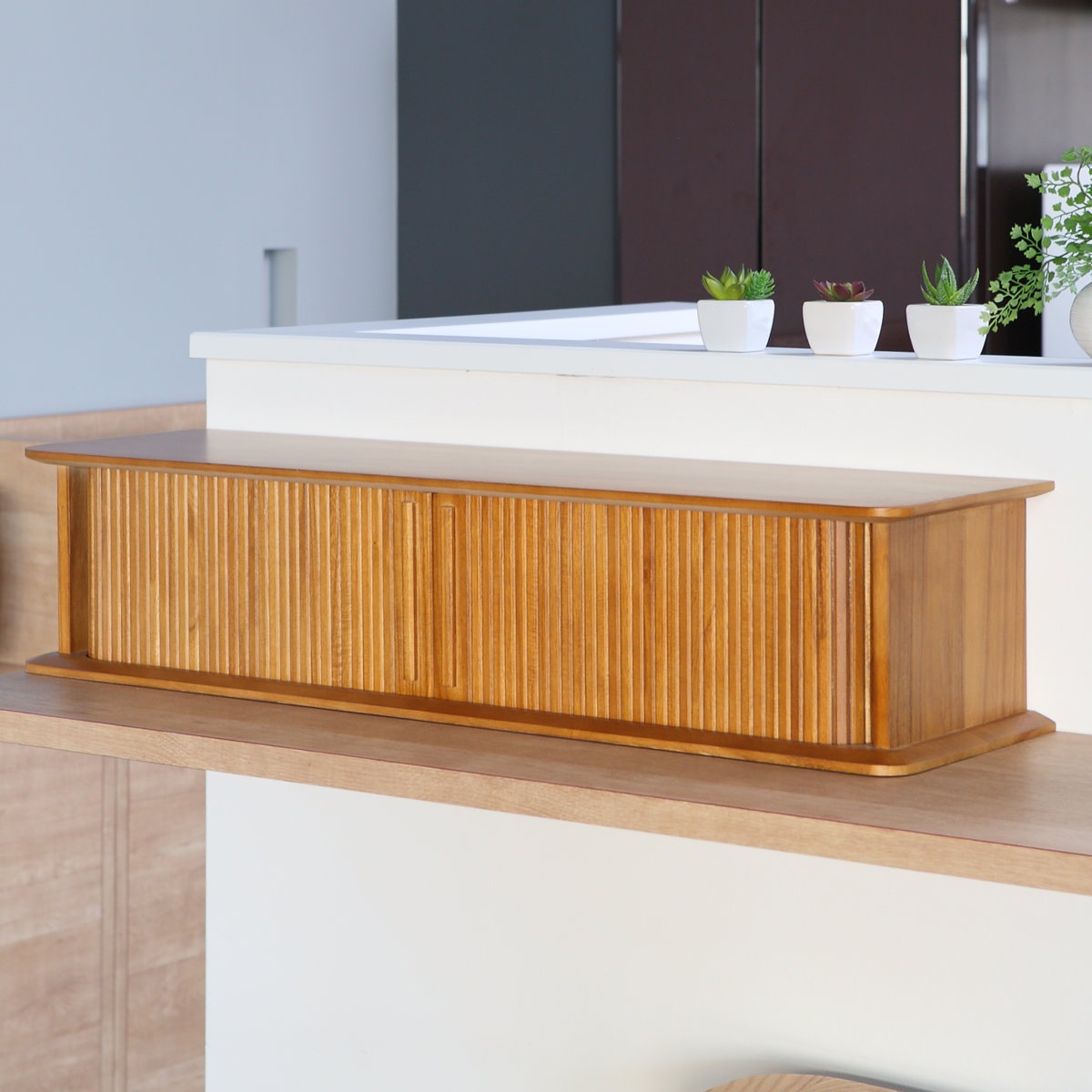 スパイスラック 幅90cm ジャバラ式 カウンター上収納 背面化粧 調味料ラック キッチン収納 扉付き収納 調味料入れ 扉付き 天然木 桐 完成品 木製スパイスラック 調味料収納ラック 収納