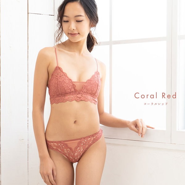 Qoo10] 花柄 レース ブラレット ショーツ 上下