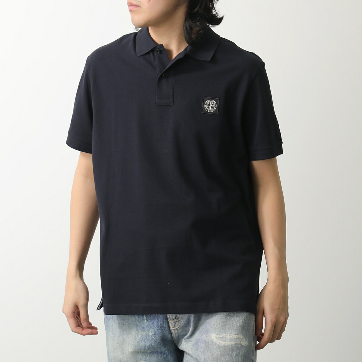 STONE ISLAND ストーンアイランド ポロシャツ 80152SC17 メンズ 半袖 コットンブレンド 鹿の子 ロゴパッチ カラー2色 【mega】