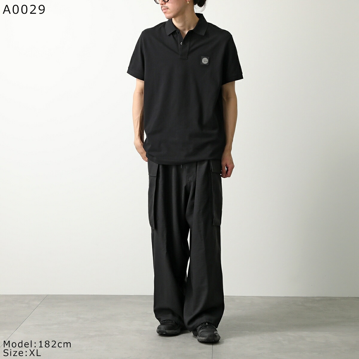 STONE ISLAND ストーンアイランド ポロシャツ 80152SC17 メンズ 半袖 コットンブレンド 鹿の子 ロゴパッチ カラー2色 【mega】