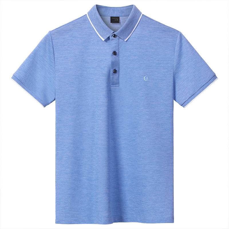 ポロシャツ ゴルフ メンズ 夏 半袖 Tシャツ シルケット コットン ハイエンド 半袖 Tシャツ 夏服 スリムフィット シルクコットン カジュアル