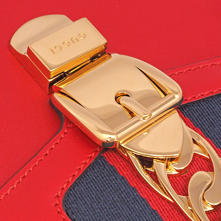 【美品】グッチ ハンドバッグ シルヴィ シェリー スモールバッグ 2WAY ウェブ レディース 【ショルダーバッグ】