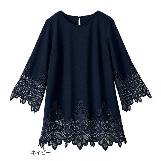 [最安値挑戦]！裾レース使いチュニック レディース 夏 チュニック M-3L