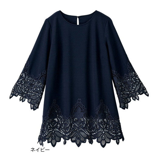 [最安値挑戦]！裾レース使いチュニック レディース 夏 チュニック M-3L