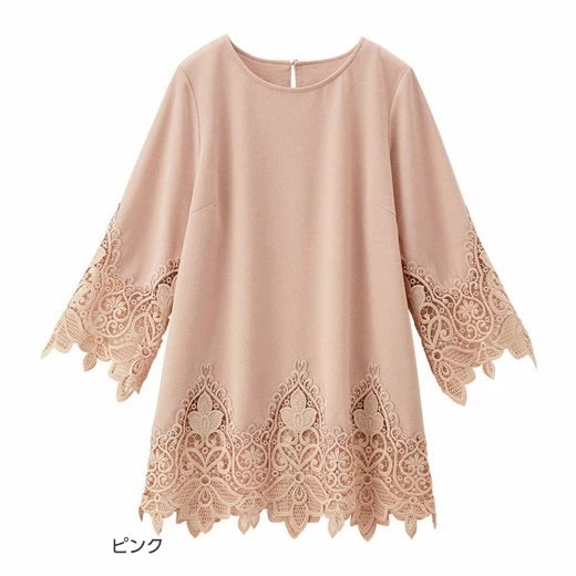[最安値挑戦]！裾レース使いチュニック レディース 夏 チュニック M-3L