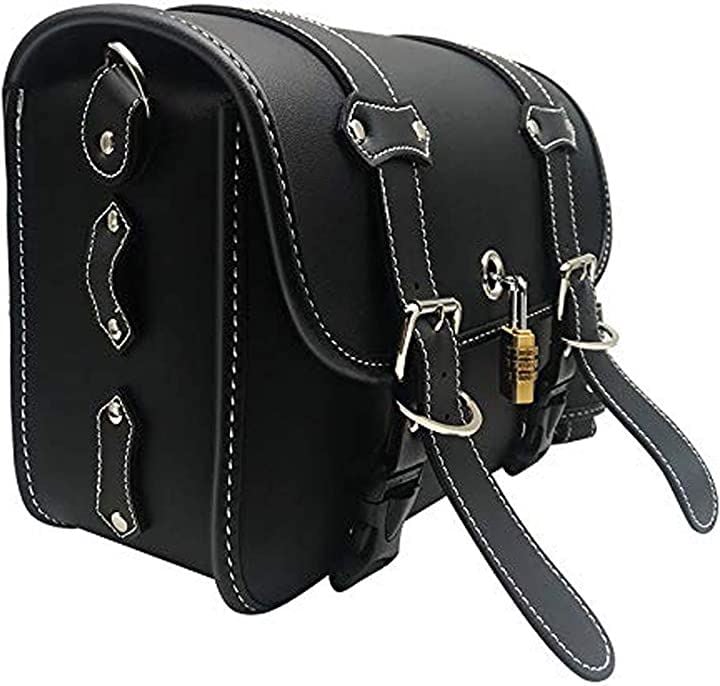 バイク サイド バッグ 専用 水筒入れ 大容量 防水 鍵 ケース 小物入れ ツーリング アウトドア(ベルト:茶色［大］ 1個, 33x25x13cm)