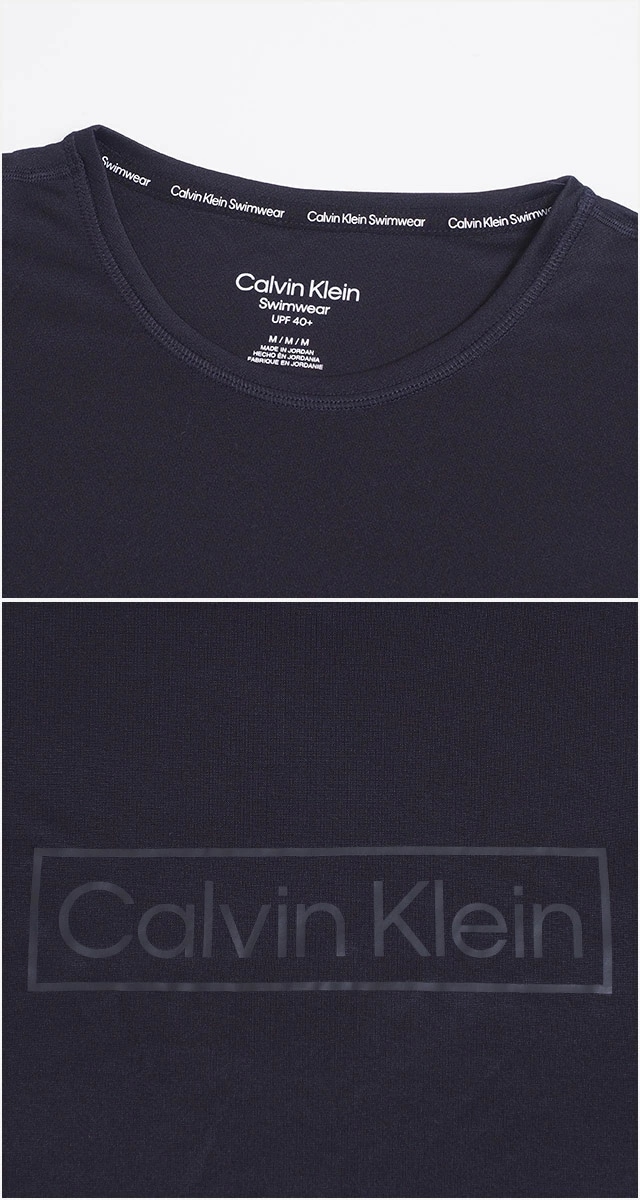 ラッシュガード メンズ Calvin Klein カルバン クライン 長袖 ロンT 水着 男性 夏 薄手 アウトドア キャンプ 釣り 海 海水浴 海外旅行 人気 ブランド ペアルック ブラック 黒 ホ