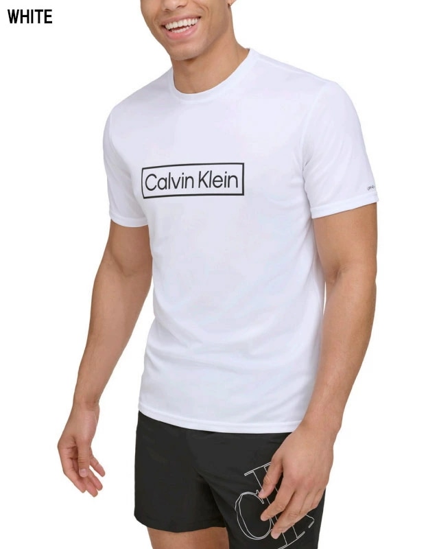 ラッシュガード メンズ Calvin Klein カルバン クライン 長袖 ロンT 水着 男性 夏 薄手 アウトドア キャンプ 釣り 海 海水浴 海外旅行 人気 ブランド ペアルック ブラック 黒 ホ