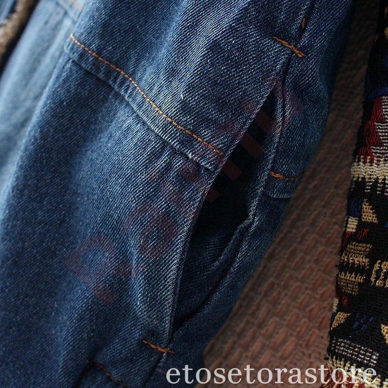 作登場上品デニムコート暖かい秋作デニムコートロングフード付き裏起毛冬レディースフード付き大きいサイズアウターボアジ