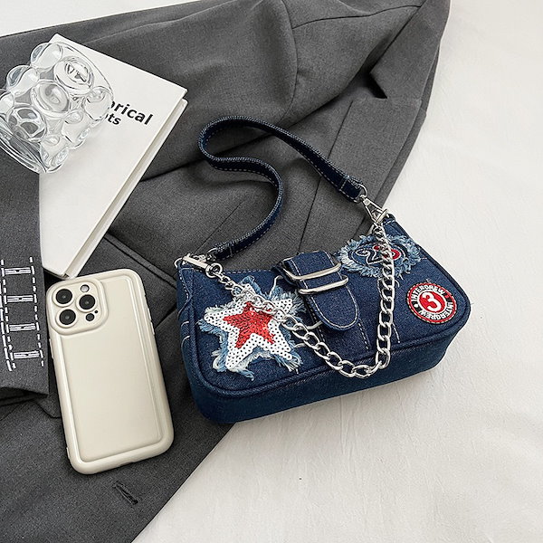 Qoo10] デニム脇下バッグ2024新型韓国版ファッ