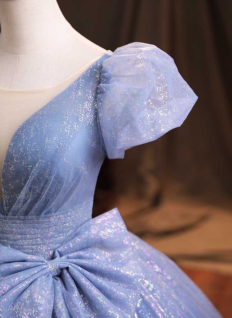コンサート パーティー フォーマルドレス チュール aライン サイズ調整可 プリンセスラインドレス 姫系 パーティードレス エレガント クラシカル イブニングドレス フォーマル 二次会 演奏会 ブルー