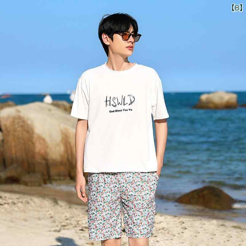 水着 レディース メンズ カップル用 半袖ワンピース フレアレース付きワンピーススカート ギャザースカート ビーチパンツ ペアルック お揃い グリーンフローラルプリント グリーン小花柄 大きいサイズ 水着 レディース メンズ カップル用 半袖ワンピース フレアレース付きワンピーススカート ギャザースカート ビーチパンツ ペアルック お揃い グリーンフローラルプリント グリーン小花柄 大きいサイズ