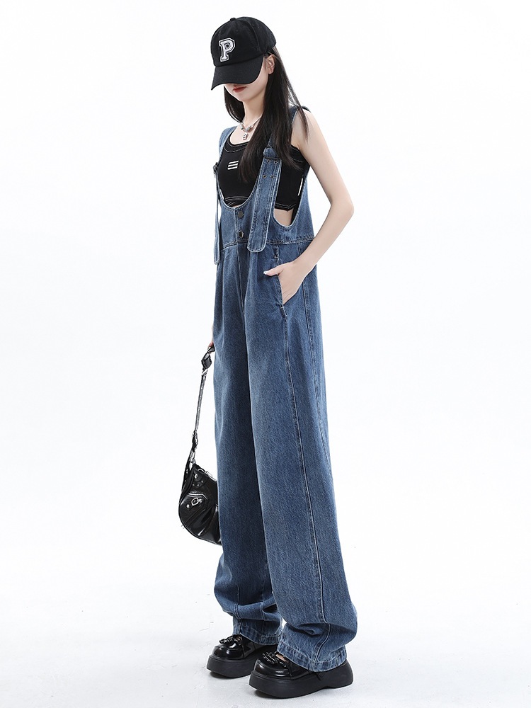 韓国 カジュアル デニム サロペット オーバーオール ハイウエスト ワイドパンツ ゆったり おしゃれ 百掛け ストレート 美脚 ズボン 韓国 カジュアル デニム サロペット オーバーオール ハイウエスト ワイドパンツ ゆったり おしゃれ 百掛け ストレート 美脚 ズボン