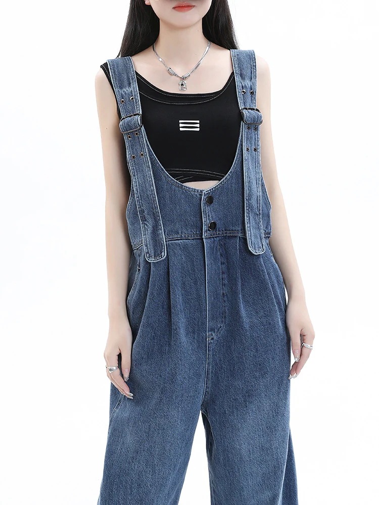 韓国 カジュアル デニム サロペット オーバーオール ハイウエスト ワイドパンツ ゆったり おしゃれ 百掛け ストレート 美脚 ズボン 韓国 カジュアル デニム サロペット オーバーオール ハイウエスト ワイドパンツ ゆったり おしゃれ 百掛け ストレート 美脚 ズボン