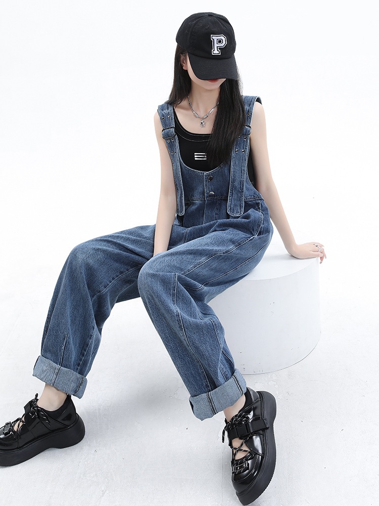 韓国 カジュアル デニム サロペット オーバーオール ハイウエスト ワイドパンツ ゆったり おしゃれ 百掛け ストレート 美脚 ズボン 韓国 カジュアル デニム サロペット オーバーオール ハイウエスト ワイドパンツ ゆったり おしゃれ 百掛け ストレート 美脚 ズボン