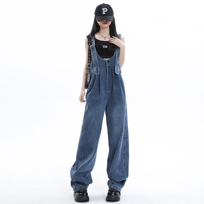 韓国 カジュアル デニム サロペット オーバーオール ハイウエスト ワイドパンツ ゆったり おしゃれ 百掛け ストレート 美脚 ズボン 韓国 カジュアル デニム サロペット オーバーオール ハイウエスト ワイドパンツ ゆったり おしゃれ 百掛け ストレート 美脚 ズボン