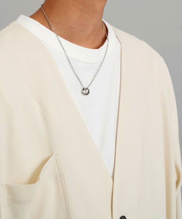 ネックレス メンズ エッジダブルリングネックレス サージカルステンレス316L LH-03NE0495 ステンレス アレルギーフリー 【ネコポス】 ネックレス メンズ エッジダブルリングネックレス サージカルステンレス316L LH-03NE0495 ステンレス アレルギーフリー 【ネコポス】