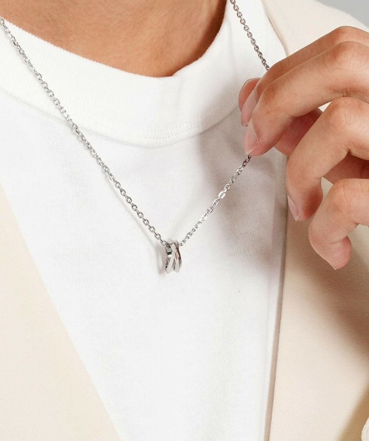 ネックレス メンズ エッジダブルリングネックレス サージカルステンレス316L LH-03NE0495 ステンレス アレルギーフリー 【ネコポス】 ネックレス メンズ エッジダブルリングネックレス サージカルステンレス316L LH-03NE0495 ステンレス アレルギーフリー 【ネコポス】