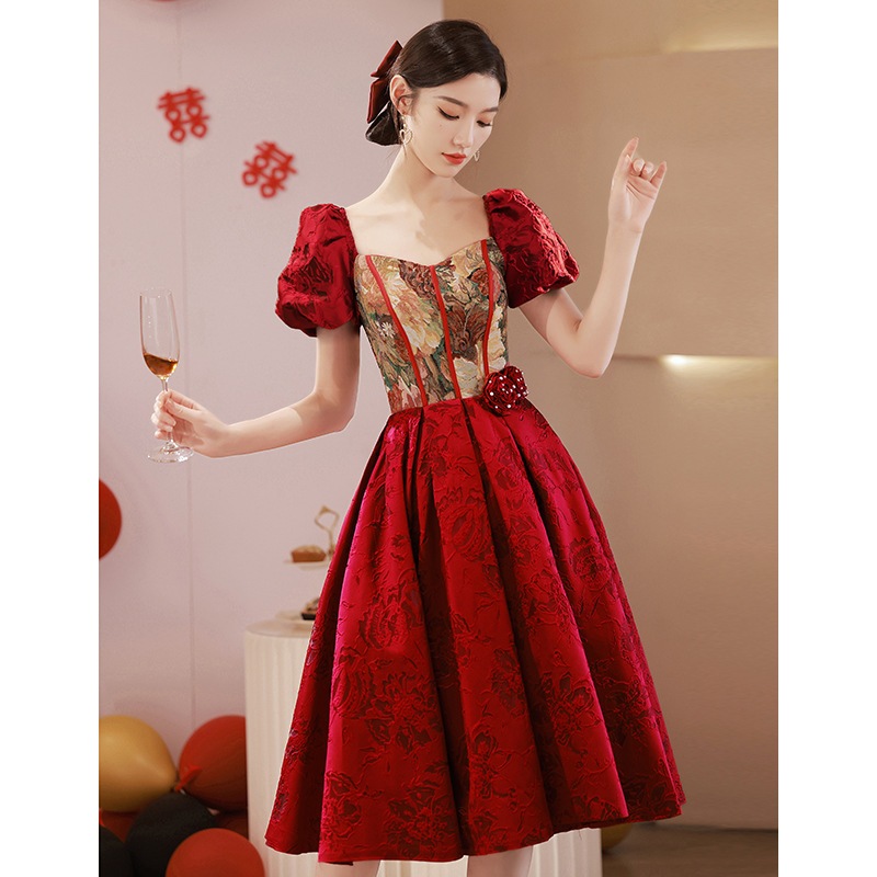 【2枚購入で 3oo円OFF】ドレス花嫁は結婚式の宴会のために家に帰り女性のための婚約宴会のために家に帰ります秋と冬の小さな人のための赤いドレス 【2枚購入で 3oo円OFF】ドレス花嫁は結婚式の宴会のために家に帰り女性のための婚約宴会のために家に帰ります秋と冬の小さな人のための赤いドレス