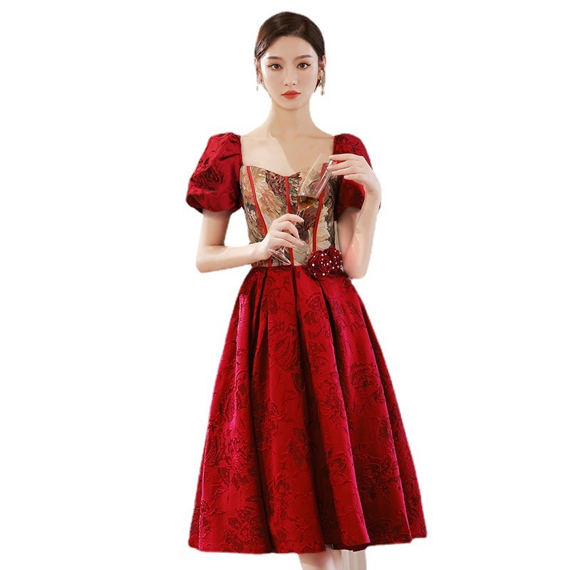 【2枚購入で 3oo円OFF】ドレス花嫁は結婚式の宴会のために家に帰り女性のための婚約宴会のために家に帰ります秋と冬の小さな人のための赤いドレス 【2枚購入で 3oo円OFF】ドレス花嫁は結婚式の宴会のために家に帰り女性のための婚約宴会のために家に帰ります秋と冬の小さな人のための赤いドレス